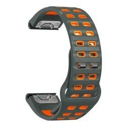 QuickFit Silicone Watch Strap - Durable and Versatile Replacement Band - QuickFit 26mm (Gray orange)