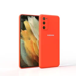 Soft Liquid Silicone Shockproof Phone Back Cover - Thin Protective Shell for S20Plus (Orange)