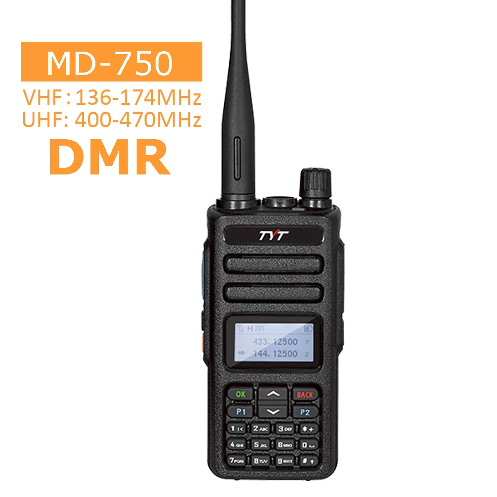 Tyt Md750 Dmr Radio Walkie Talkie 5w Vhf Uhf Two Way Radio Fm