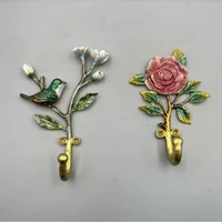 Vintage Flower Shaped Decorative Wall Hooks Rack Hangers for Hanging Clothes Coats Towels Keys Hats,Metal Mounted Wall Hook 1