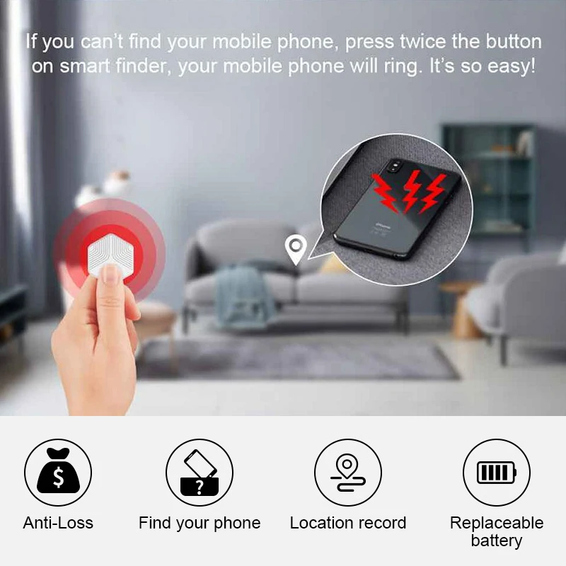 Tuya Smart Tag Bluetooth Mini GPS Tracker Smart Home Anti Lost Alarm APP Search Location for
