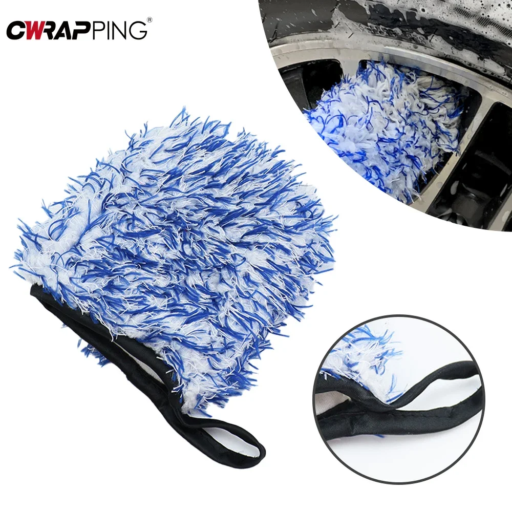 Car Cleaning Gloves Microfiber Car Wash Gloves Wheel Hub Rim Cleaning Mitt Rims Brush Soft Dusting Gloves Car Cleaning Tools for Auto Accessories car cleaning gloves microfiber car mitt microfiber cleaning gloves microfiber washing gloves microfiber gloves