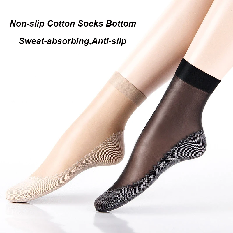 10pairs Womens Anti-Slip Cotton Socks ,Sweat Absorbing Anti-Slip Cotton Bottom Stretch Socks