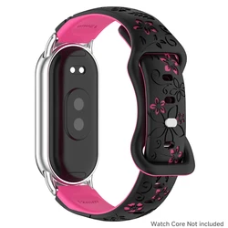 Flower Engraved Silicone Smart Wristband - Breathable Bracelet with NFC - Enabled Strap Accessories - Mi Band 8 (BHotP)