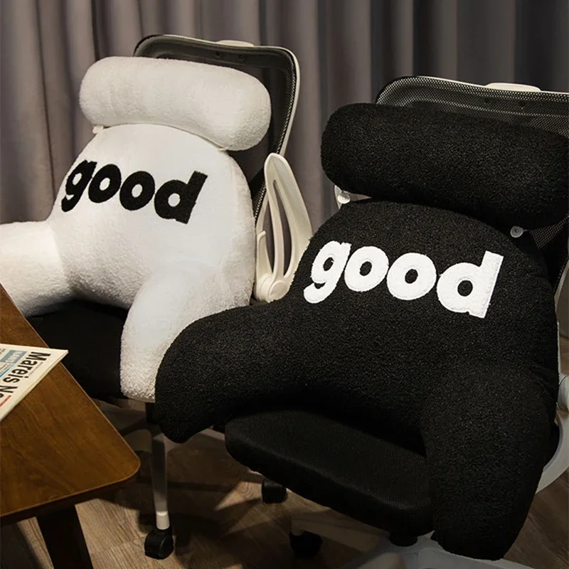 

Short Plush Letter Printing Pillow Pregnant Women Rest Soft and Thick Backrest' Sofa Chair Bedhead Protecting The Waist Cushion