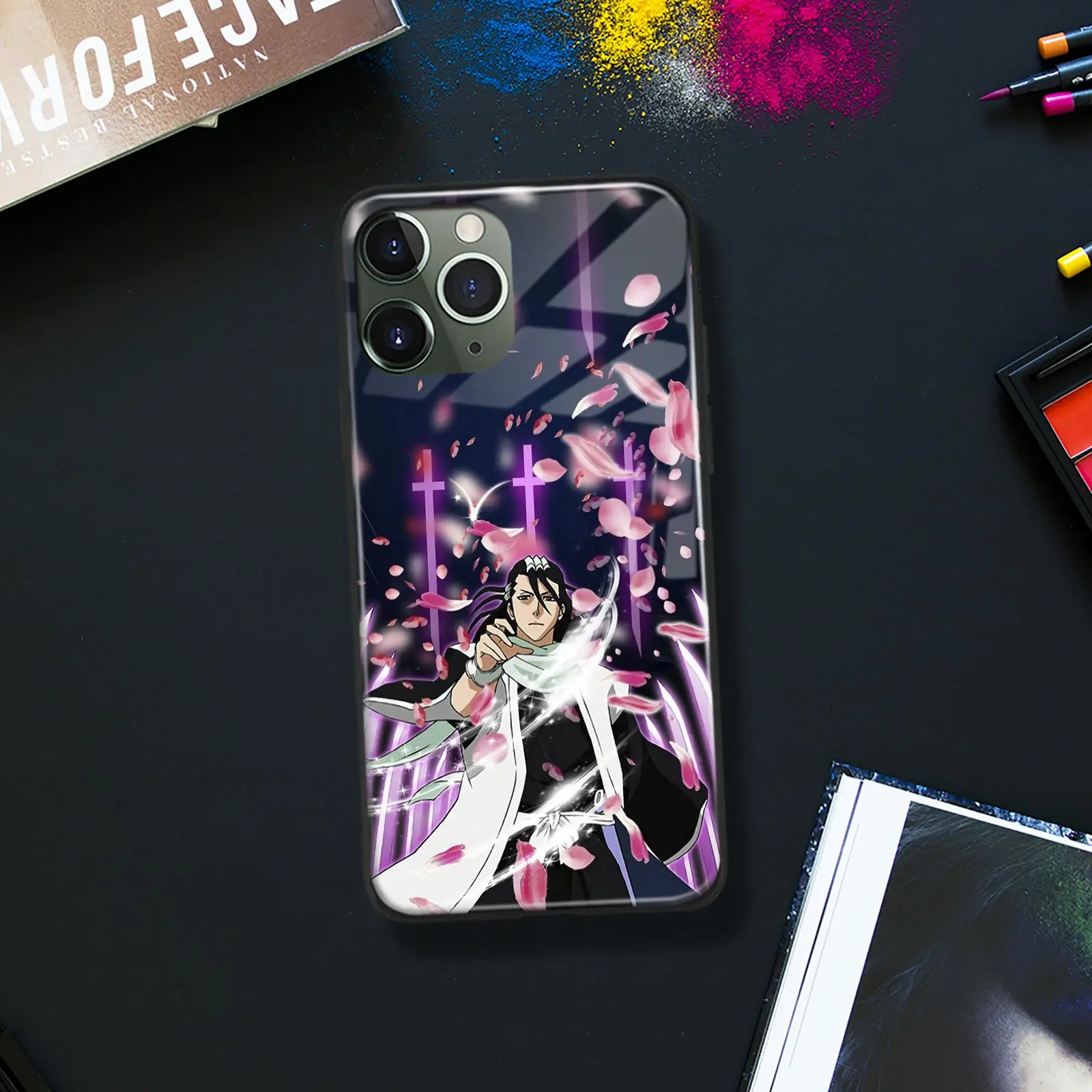 Byakuya Kuchiki Bleach Anime Soft Tpu Glass Phone Case For Iphone Se 6s 7 8 Plus X Xr Xs 11 12