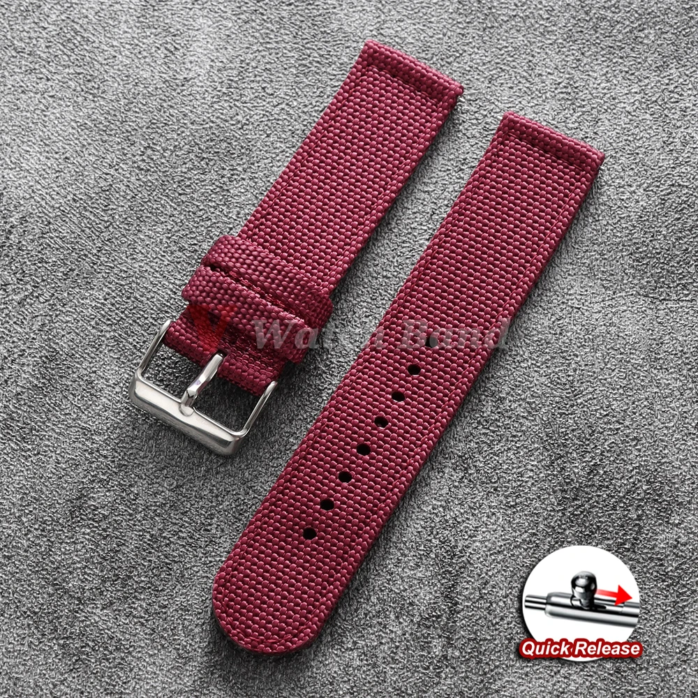 Versatile Canvas Nylon Watch Strap with Quick Release - Unisex Wristband Accessories