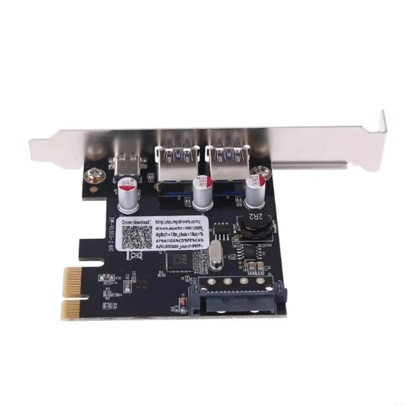 D7YC PCIe to USB Expansion Card Two Port typeA typeC Computer USB Performances