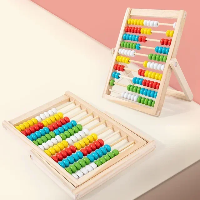 Classic Wooden Educational Counting Toy 100 Beads Preschool Math Learning Toys Montessori Number Arithmetic Abacus Toddler Gift 3