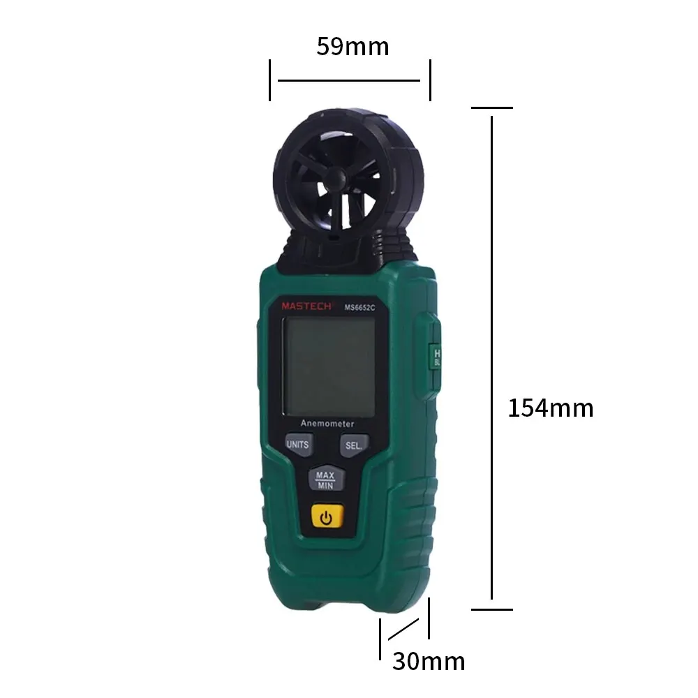 MS6652C Digital Handheld Wind Speed Measuring Meter Indoor and Outdoor High Precision Portable Wind Flow Measurement Instrument