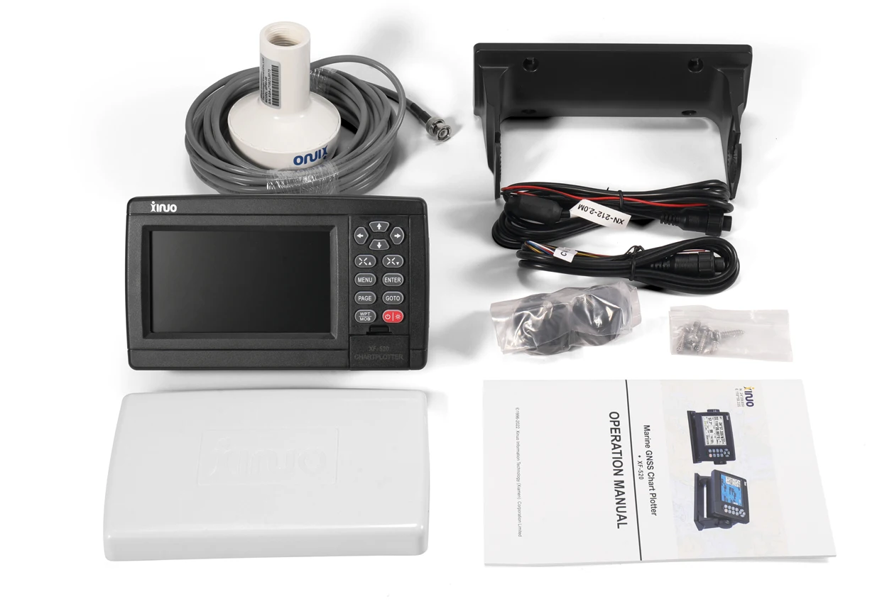 5'' Marine Satellite GPS Navigator Color LCD Display Positioning Boat Chart Plotter GPS Navigation with Antenna Xinuo XF-520