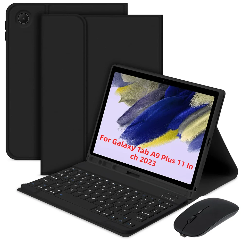 For Samsung Galaxy Tab A9 Plus 11 Inch Case with Bluetooth-Compatible Keyboard Cover with Mouse Keyboard Case Wireless