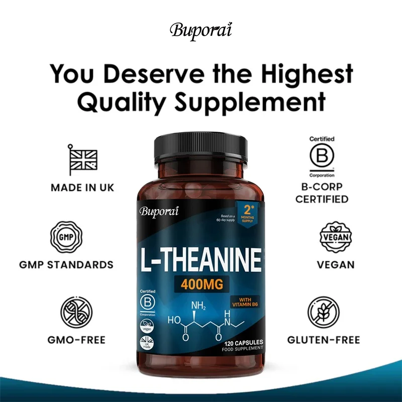 L-Theanine 400MG - Contains Vitamin B6 To Support Normal Mental Function, Concentration & Relaxation, and Improve Sleep Quality 4