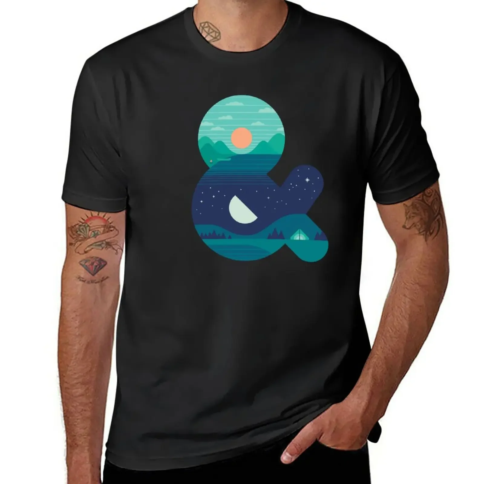 

Day & Night T-Shirt plus sizes korean fashion plain black t shirts men