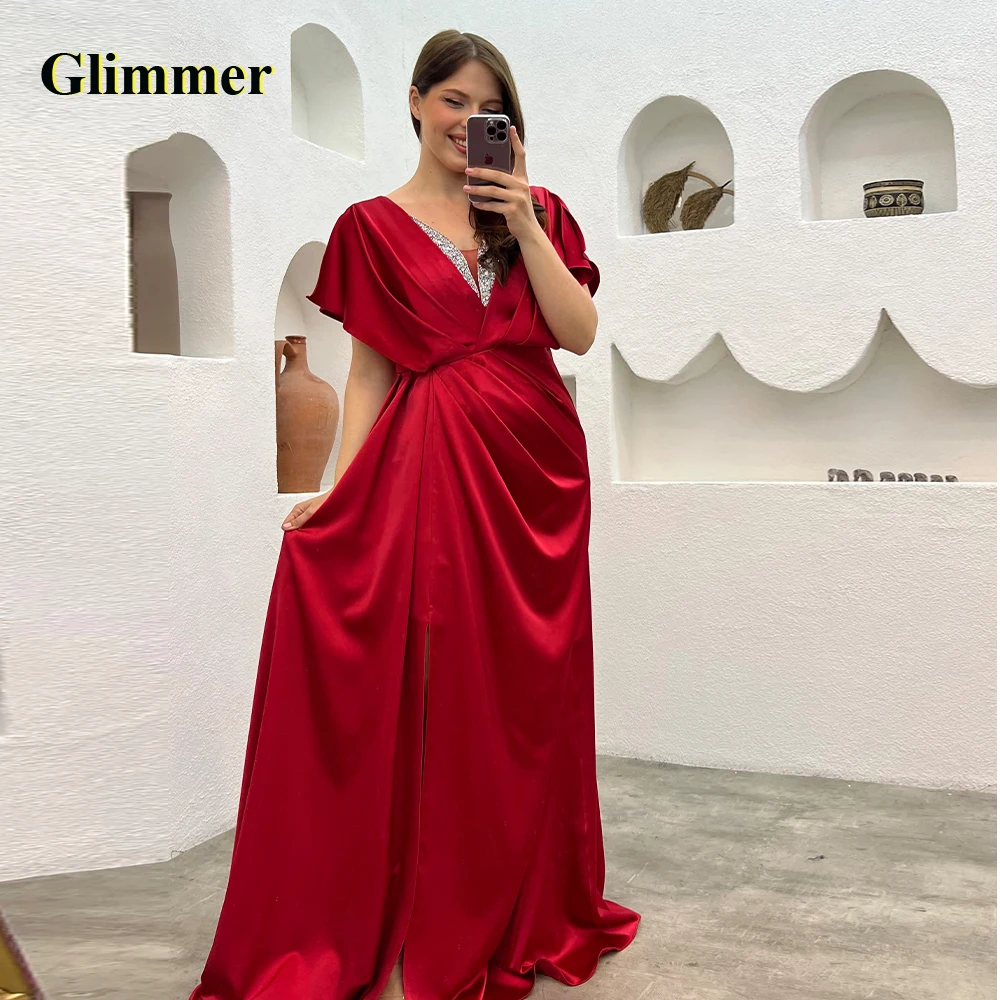 

Glimmer Boho V-Neck Straight Evening Dresses Formal Prom Gowns Customizable Colors Abendkleider Vestidos De Gala For Women 2023
