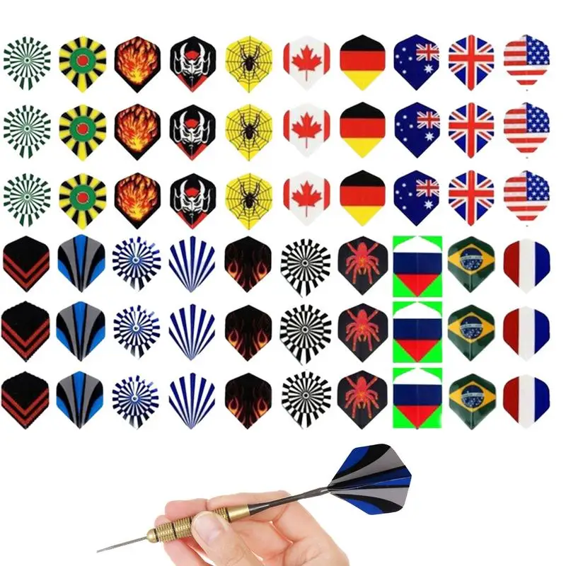 Flights For Darts Dart Flights Accessories 60pcs Replacement Dart Feather Tail Wing For Steel Tip Dart And Soft Tip Darts gohantee 3 pcs soft plastic needle tip of darts copper barrel grooved aluminium dart shaft nice flights for electronic darts