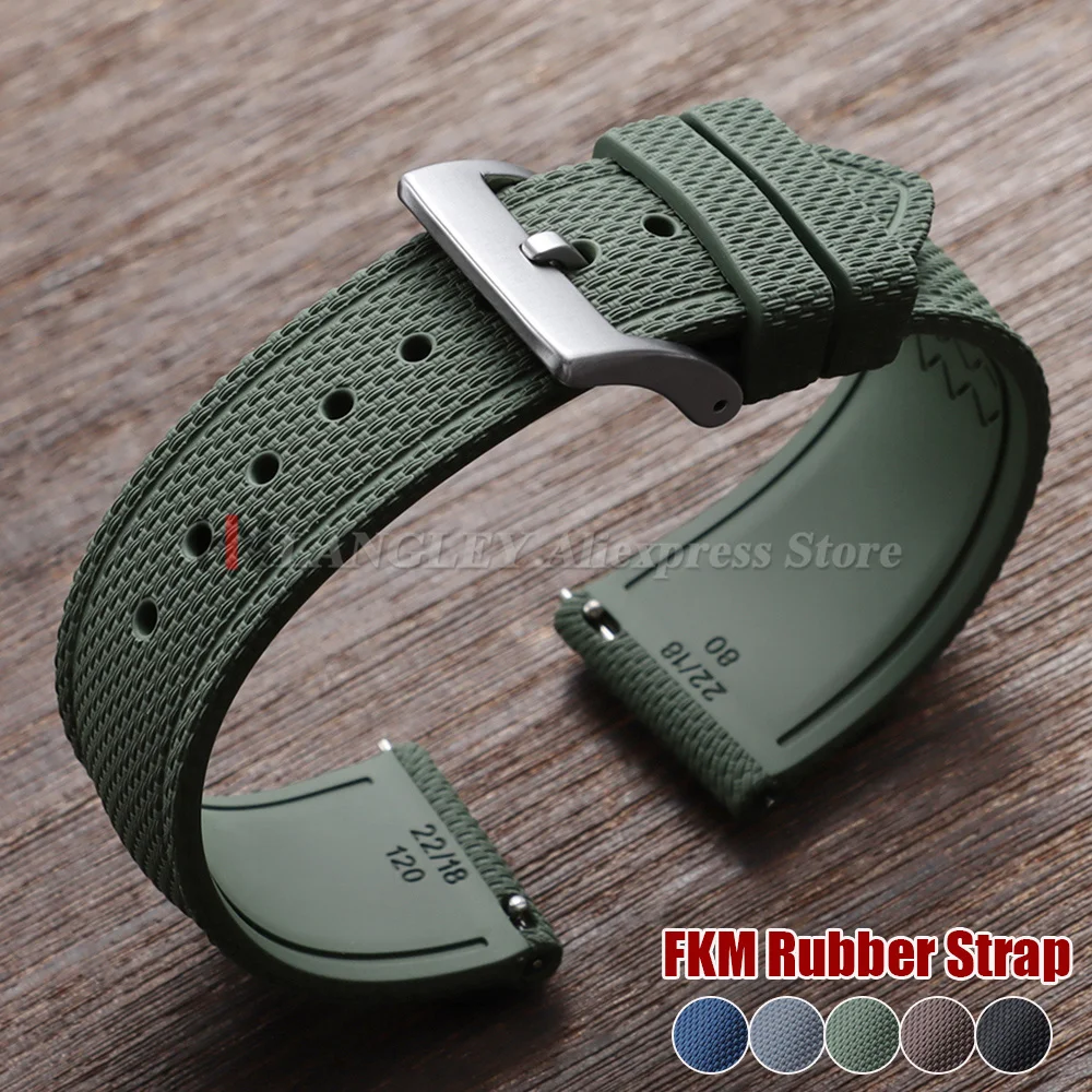 Braided FKM Rubber Quick-Release Sport Watch Strap