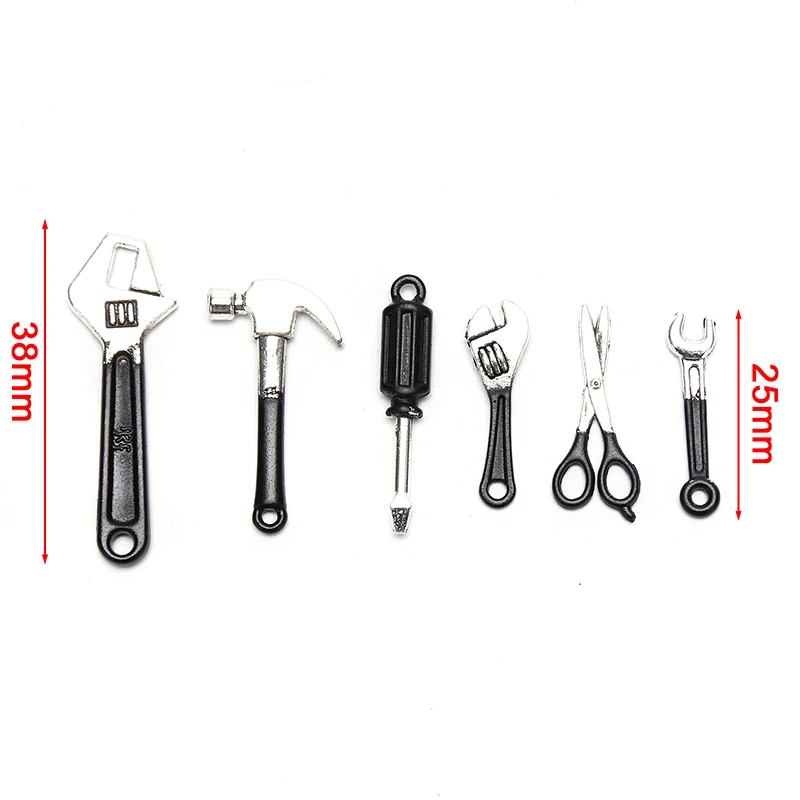 6Pcs Dollhouse Miniature Repair Kits Accessories Miniature Hammer Wrench Doll House Furniture Decoration 5
