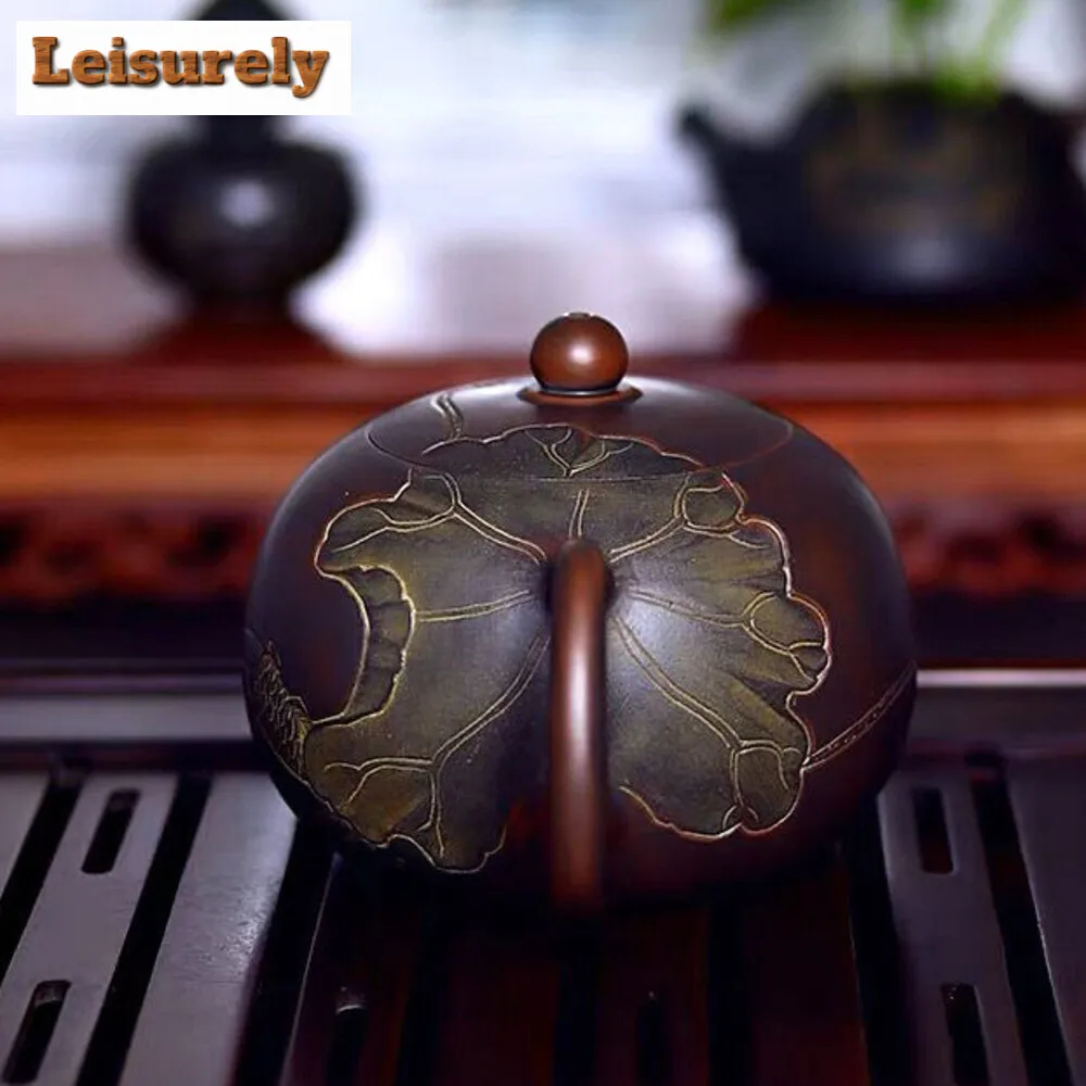 500ml Qinzhou Nixing Pottery Teapot  Fully Handmade Xishi Pot Famous Master Carved Fish Kettle Large Capacity Teaware Collection