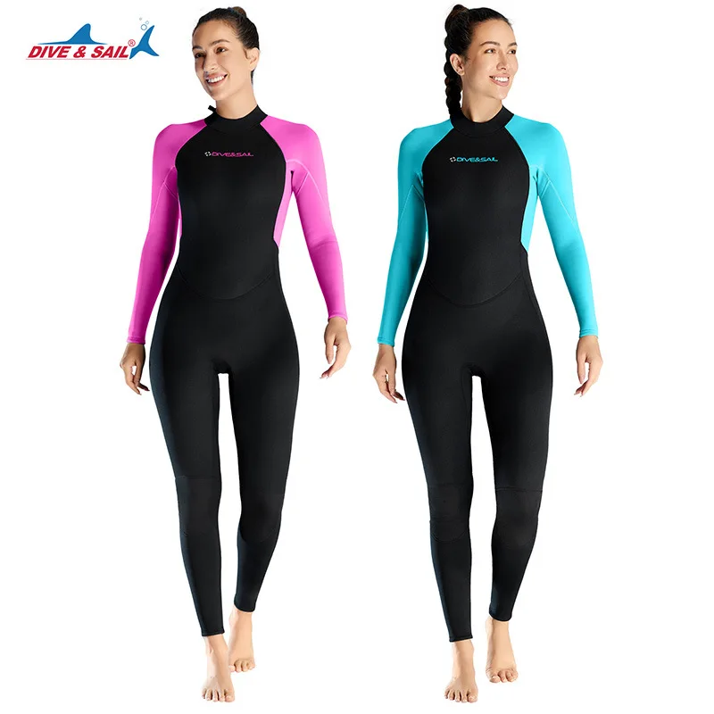 

3MM Neoprene Women Wetsuit Surf Warm Diving Suit Snorkeling One-piece Swimsuit Beach Kayak Accessories Woman Swimsuits