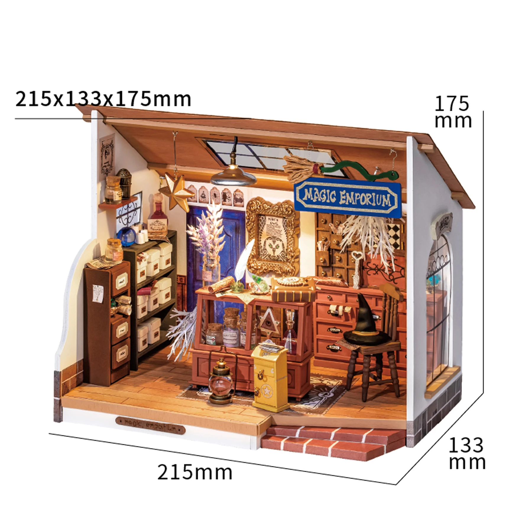 Robotime Rolife DIY Dollhouse Kiki's Magic Emporium Decorative Ornament Kids Miniature Fantasy Magic Doll House Wooden Kit Toy - Image 3