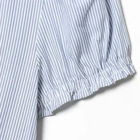 2026 new women's fashion casual sweet slim fit bubble sleeves layered decoration poplin shirt top - Image 6