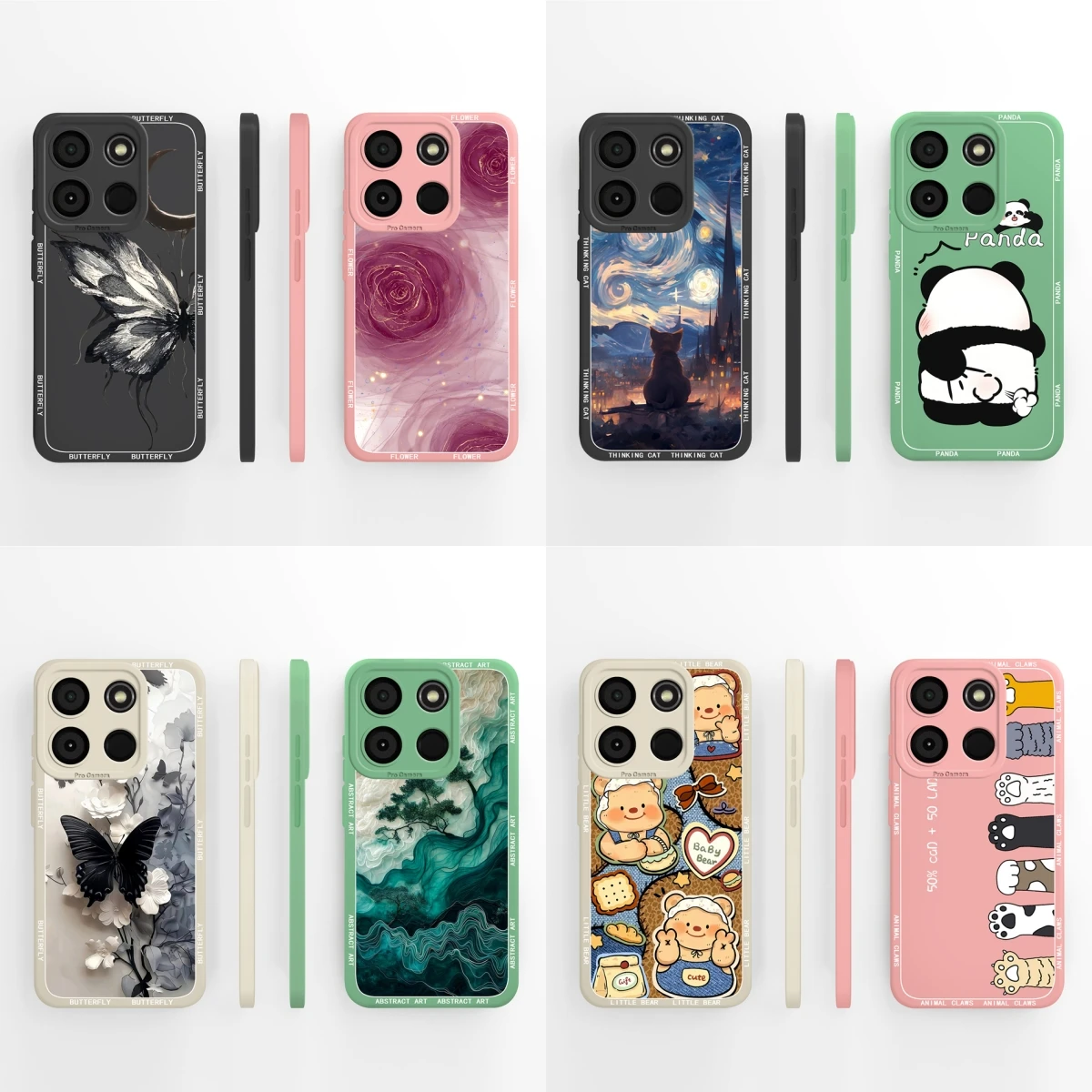 Astronaut Cartoon Fashion Soft Liquid Silicone Shockproof Phone Case Back Cover Shell
