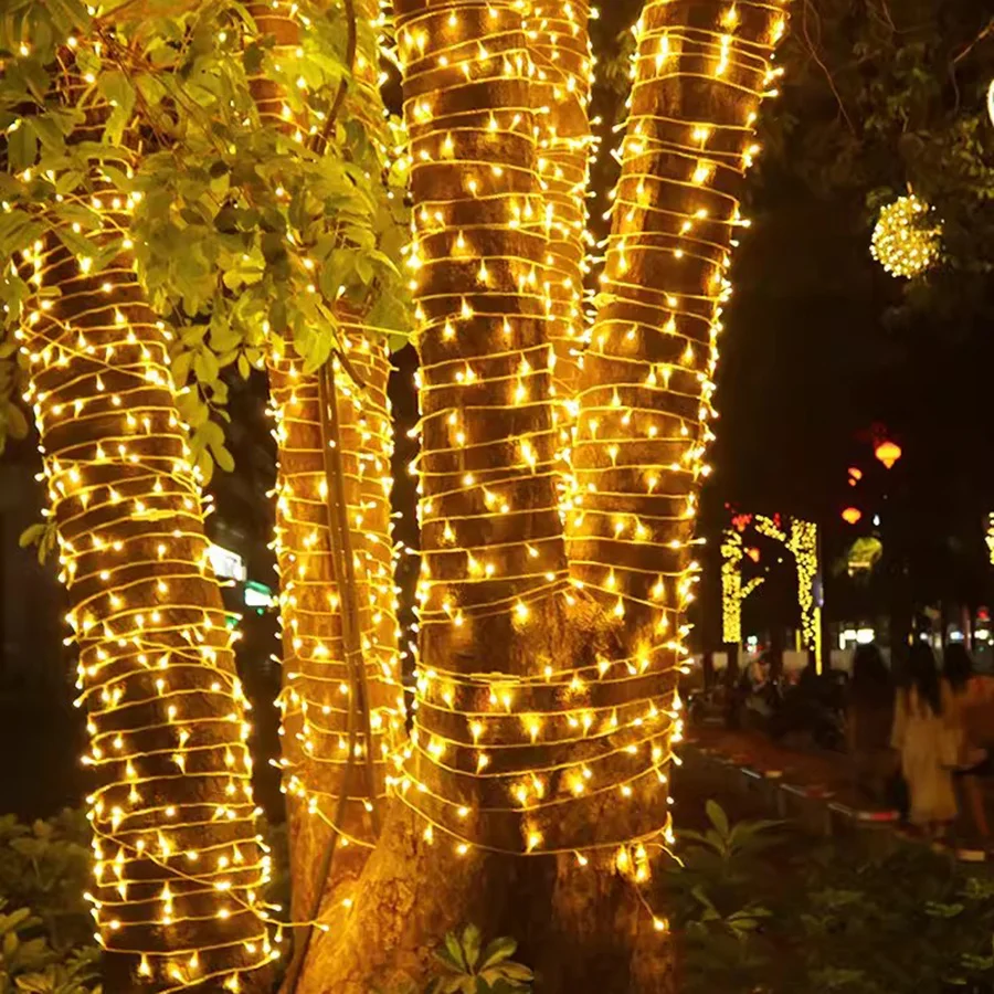 thumbnail image 5 of Guirnalda de luces para exteriores, 100 m, 200 m, 500 m, 600 m, resistente al agua, con luces parpadeantes navideñas, para enchufar, para bodas y fiestas, 220 V, 5 of 5
