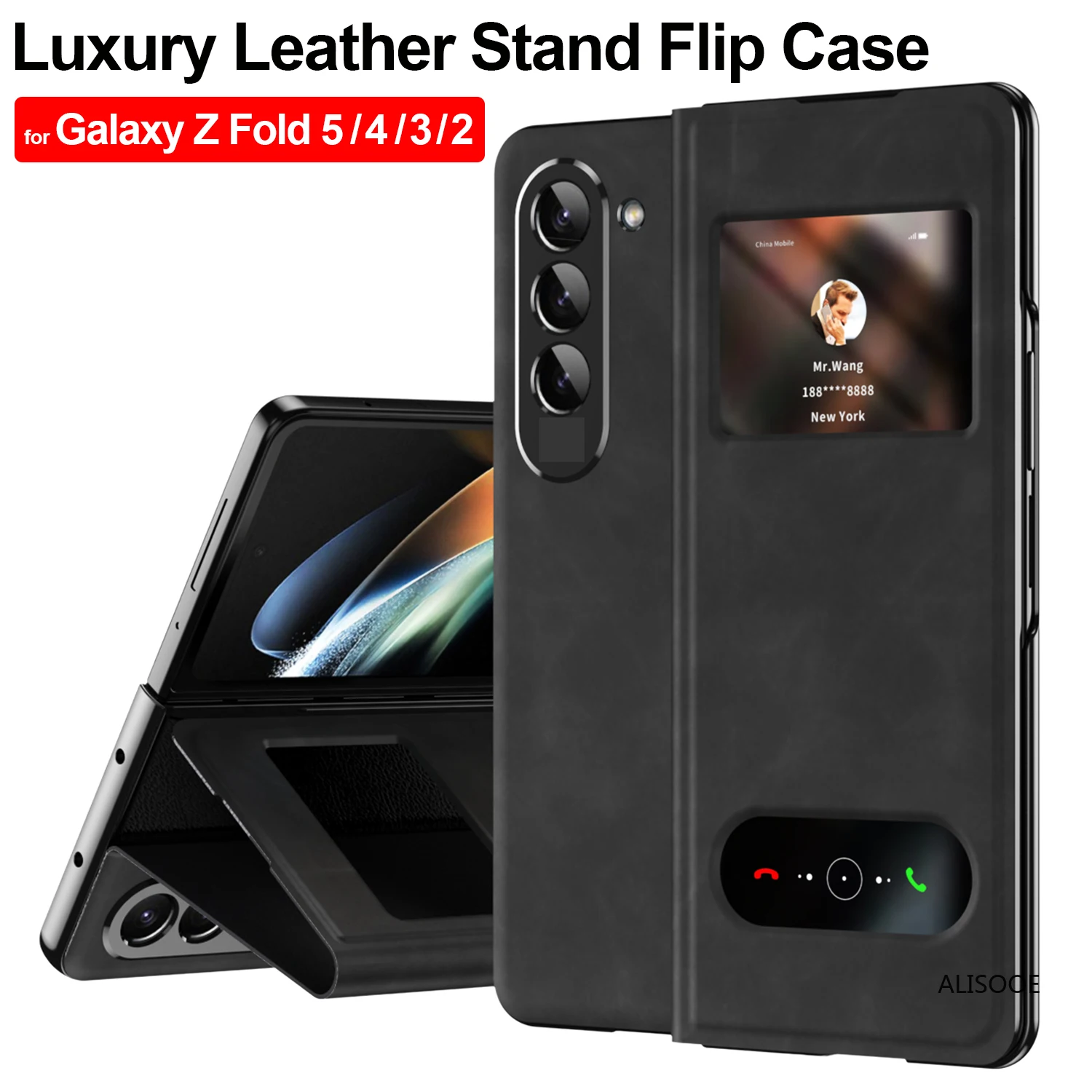 

Чехол Z Fold 5 для Samsung Galaxy Z Fold 5 4 3 2 5g, Роскошный чехол из искусственной кожи с подставкой, флип-чехол для Samsung Z Fold 2 3 4 5, чехол