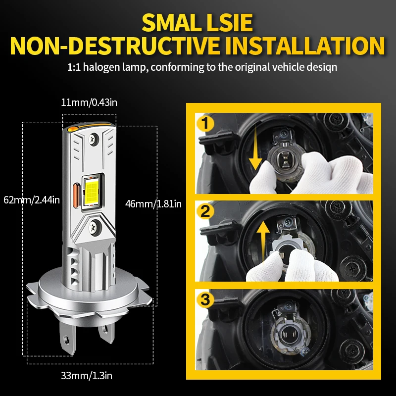 NSLUMO H7 Socket Adapter LED Lamp Holder for Peugeot 208 508 2008 3008 5008 LED Headlight Base Bracket Mounting Mounting Clips