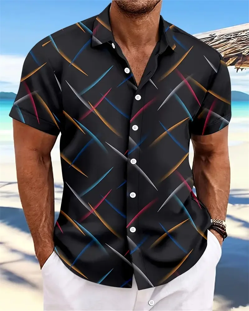 Men's Shirt Summer Hawaiian Shirt Outdoor Men's Clothing Soft and Comfortable Short Sleeve Shirt Extra Large Size XS-5XL 4