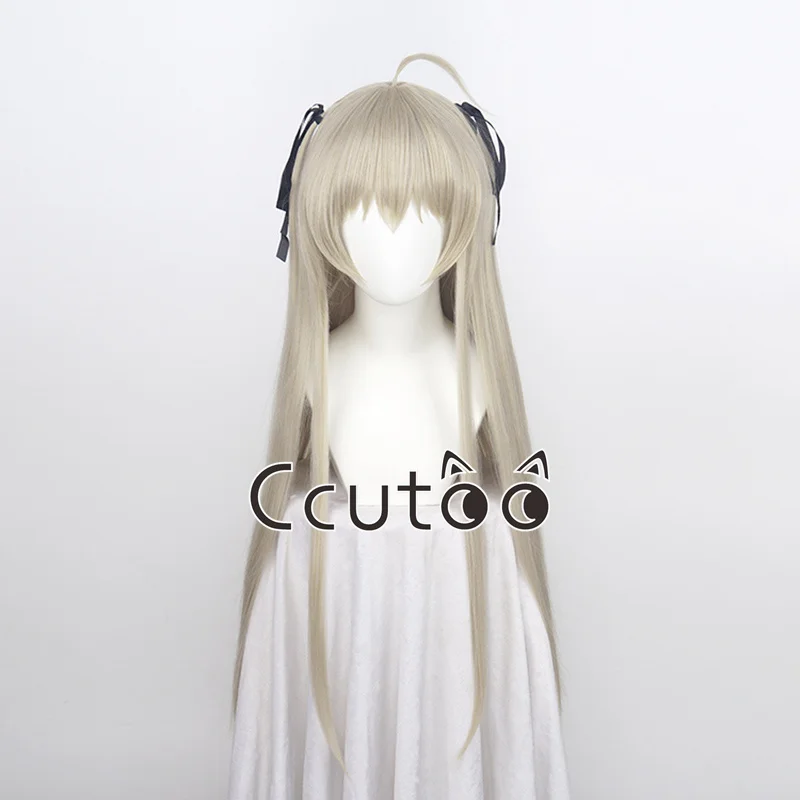 

Парик из искусственных волос с рисунком аниме, 70 см, длинные прямые, зеленые, золотые термостойкие парики из искусственных волос + шелковая черная лента