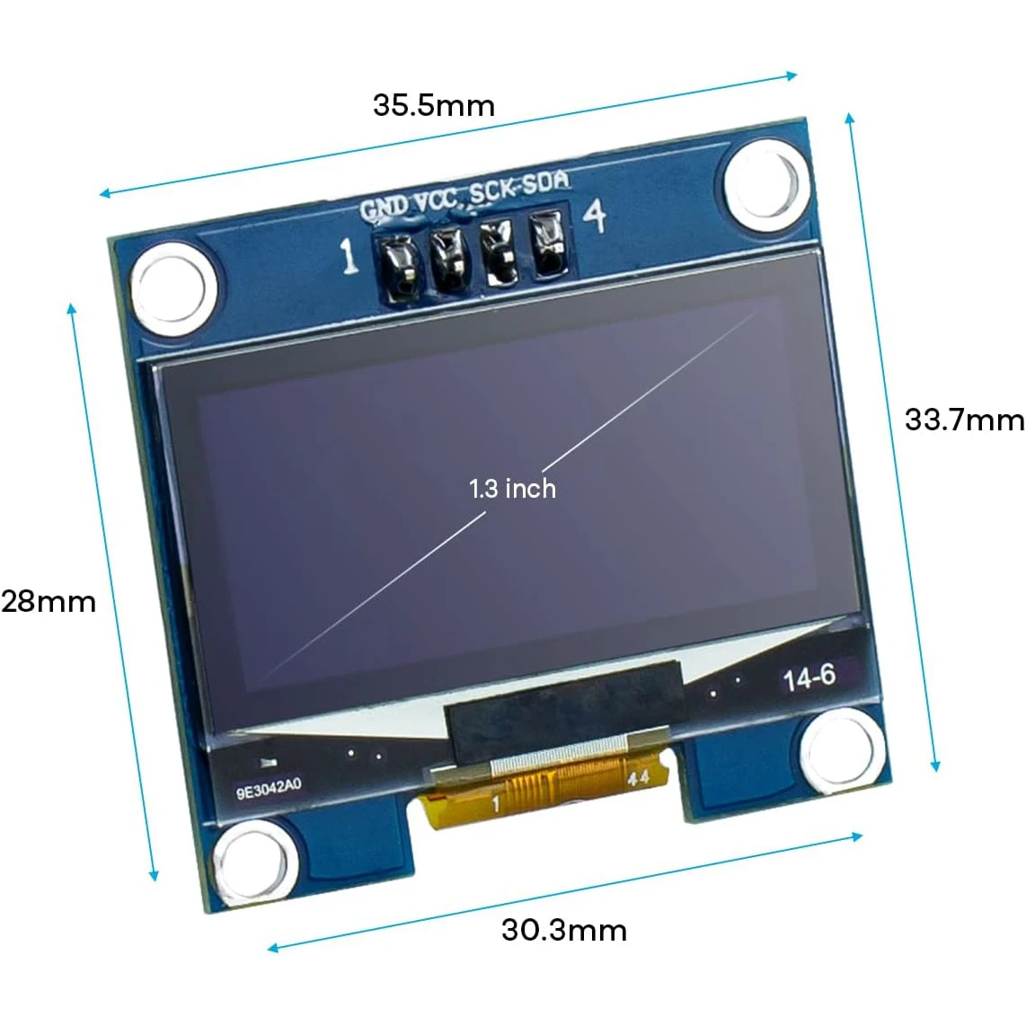 5 Display OLED 1.3'' SSH1106 128x64 Pixel Con Interfaccia I2C - Compatibile Con Arduino E Raspberry Pi
