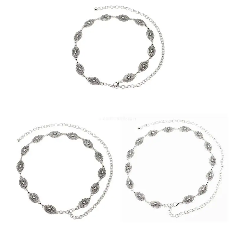 

Metal Waist Chain Belt Women Girls Adjustable Waist Belts Fashion Body Jewelry Alloy Chains for Dresses Silver Dropship