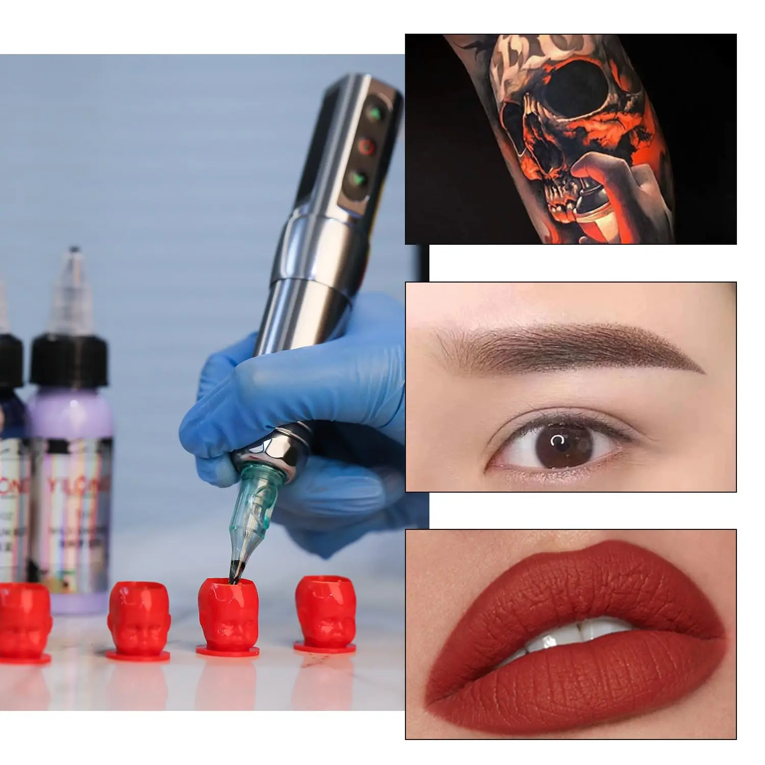 200/100/50PCS Tattoo Ink Cup Disposable 16styles Tattoo Ink Cup Permanent Makeup Pigment Holder Container Cap Accessory