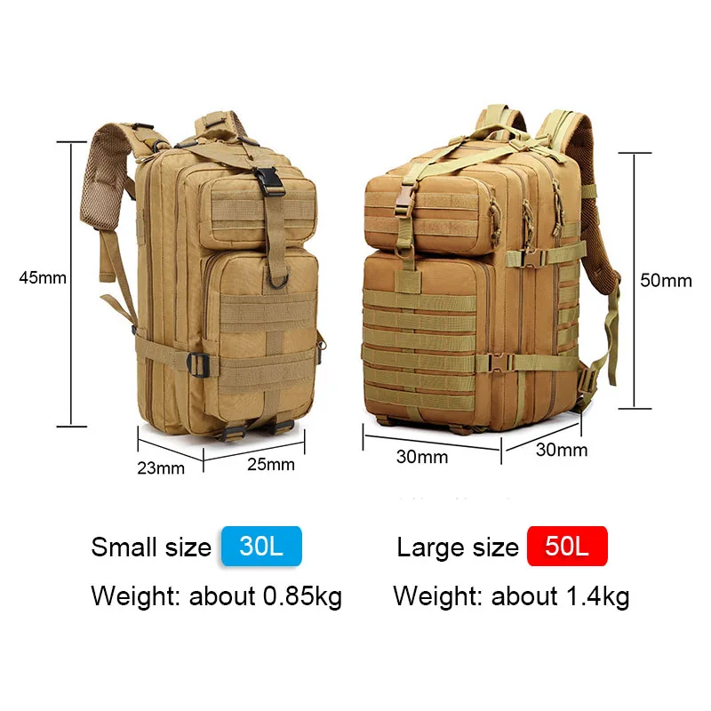 Nylon 900D Hiking Backpack Camping Tactical Rucksacks Men Military  Waterproof Bags Outdoor Sports Trekking Hunting Bag 30L/50L - AliExpress