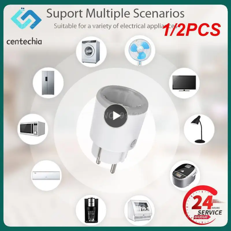 

1/2PCS Tuya Smart Zigbee Plug Socket 3680W 16A Power Energy Monitoring Timer Switch EU Outlet Work With Tuya Hub Zigbee2mqtt