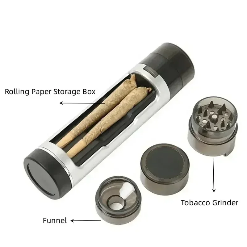 SMO 3 in 1 Portable Cigarettes Storage Case Horn Tube Dry Herb Filling Machine Manual Tobacco Grinder Smoking Accessories herb grinder tobacco smoking accessories