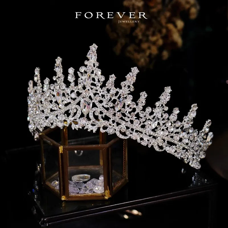 

CC Wedding Crown Women Accessories Bridal Headpiece Engagement Hairwear 100% Handmade Leaf Shape Crystal Coronets Diadem FO036