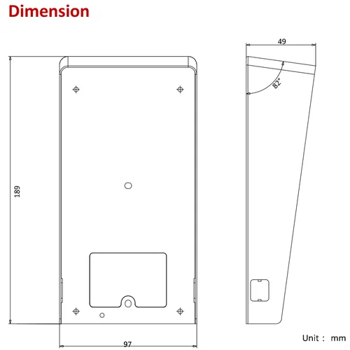 HIKVISION DS-KABV8113-RS(Surface), DS-KV8113/8213/8413-WME1 보호 기능 포함, 표면 마운팅에 적응 2