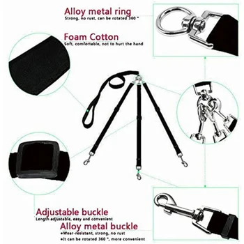 Pet Dog Leash Nylon Rope 3 in 1 Triple Three Heads Dogs Leash 3 Ways Outdoor Walking Dogs Collars Harness Leads Puppy Leashes 2