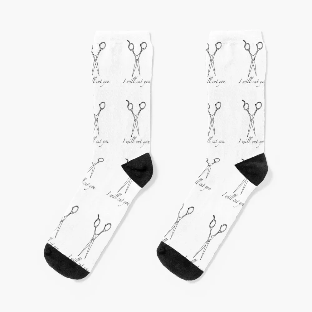 

I will cut you (black) Socks new in's cotton Heating sock Socks For Women Men's