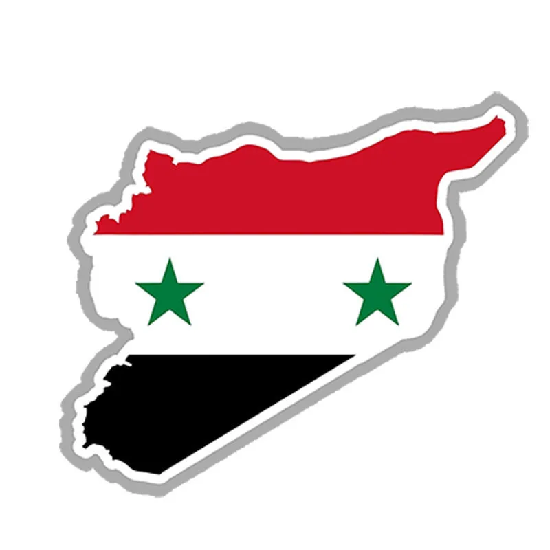 Arab Republic Syria Three Star Flag Car Cup Wrap Transfer Stickers Funny Party Supplies Glass Beer Can Tumbler Party Stickers
