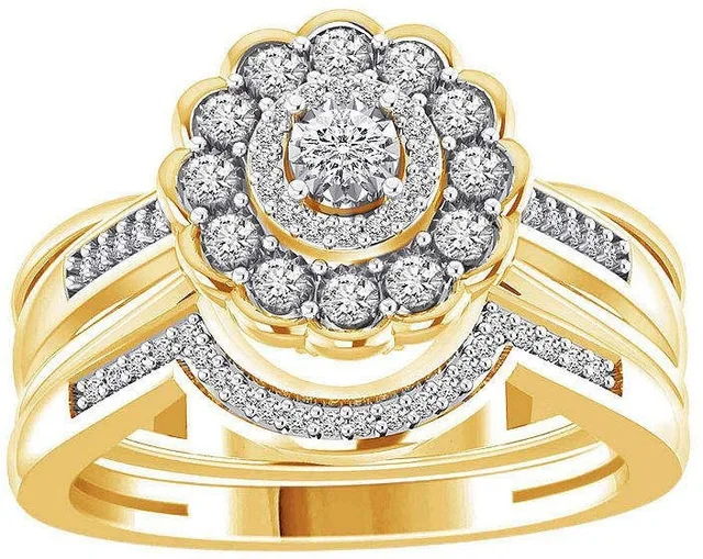 Mifeiya Luxury Wedding Engagement Lover's Ring Set Bling Iced Out Geometric AAA Cubic Zircon Crystal Ring for Couple Women Men CY615XS