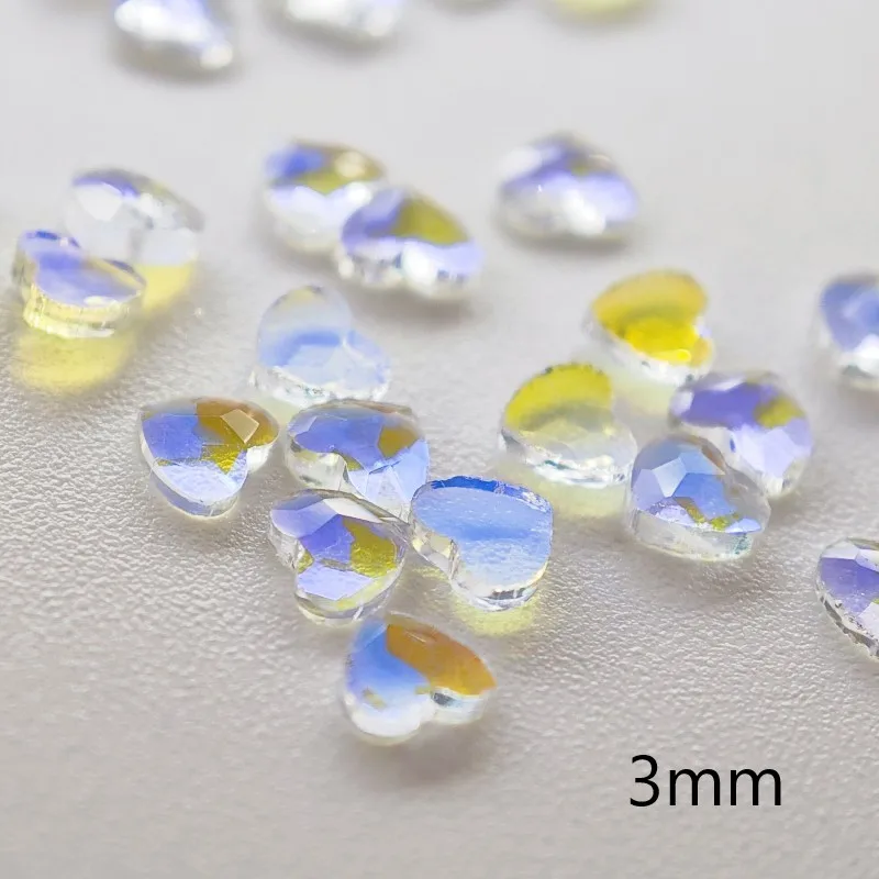 Großhandel 6 mm V-förmiges Herz mit flacher Rückseite, Nagel-Strassstein, speziell geformte Kristalle, Nagelkunst-Steine, 3D-personalisierte Dekoration – Detail 19