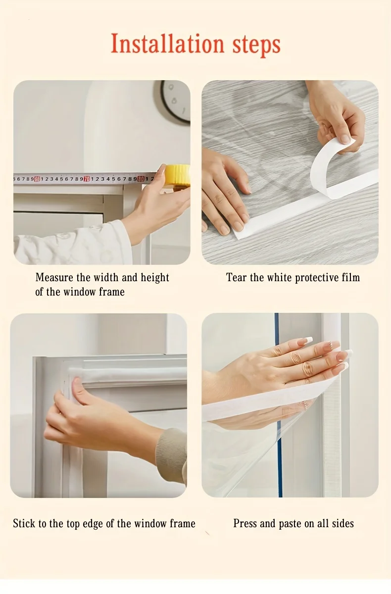 Description Picture 3 of item1 Set Winter Thickened Warm Window Film Bedroom Windshield, Anti-cold Frost-proof Sealed, Transparent Windproof and Dust-proof