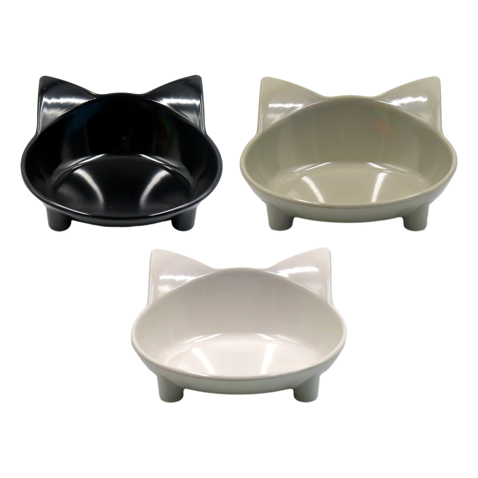 

3pcs Wet Food Water Melamine Small Lightweight Gift Cat Bowl Pet Feeding Dog Home No Spill Durable Dry Standing Cute