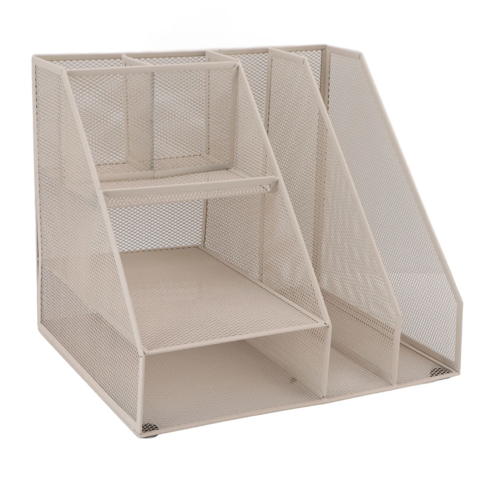 Vertical File Holder Elegant Practical Desktop File Organizer White Mesh  Iron Material for Home for Book Pencil Scissors