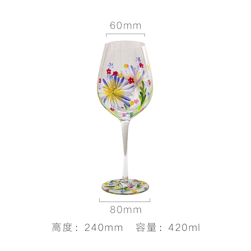 Wine Glasses Wildflowers Wine Glasses Art Glass 