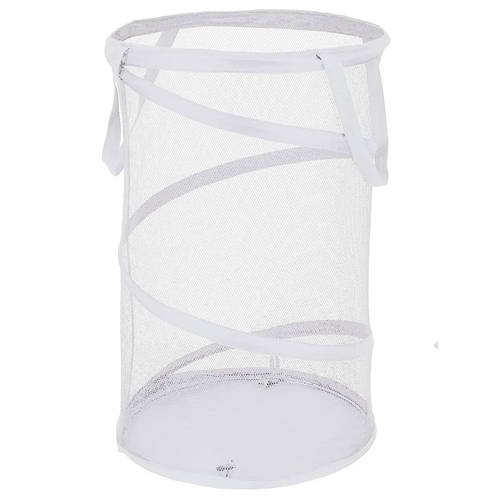 Collapsible Extra-Large Mesh Laundry Hamper with Handles